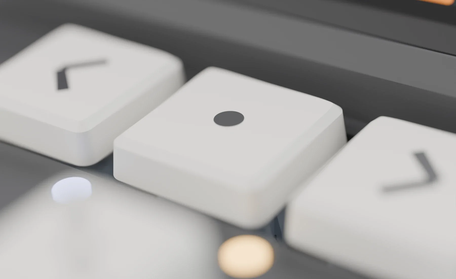 Close-up render of the three keys: back, select and forward.